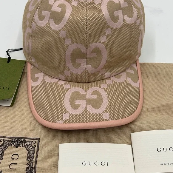 Women’s Gucci jumbo GG canvas, baseball hat in beige and pink size XL Italy - Picture 4 of 10